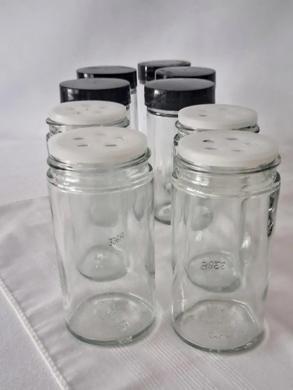 Vintage Chrome Spice Rack & Glass Jars - Lazy Susan Base